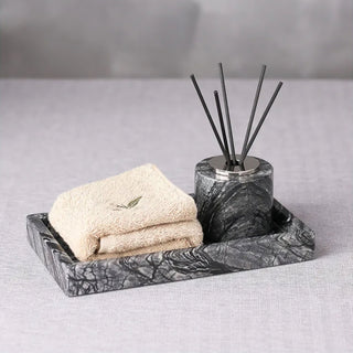 Accessoires de salle de bain en marbre – Distributeurs de savon élégants et ensemble de porte-savons en marbre