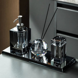 crystal glass luxury bathroom set soap dispenser tray accessories lifestyle view