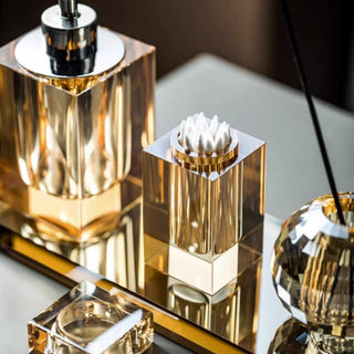 crystal glass luxury bathroom set soap dispenser tray accessories product view