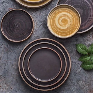 kyoto ceramic plate earthworks handcrafted traditional japanese dinnerware durable ceramic lifestyle view