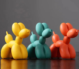 balloon dog sculpture colorful resin figurine eco friendly decor side view
