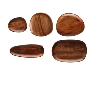 wood tableware set earthworks natural finish dishes handcrafted bowls rustic dining lifestyle view