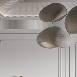Living room pendant with cloud-shaped oval design