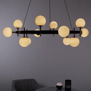 Contemporary Chandelier – Modern Pendant Light with Adjustable Height & 3000K Warm Light