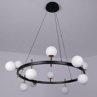 Contemporary Chandelier – Modern Pendant Light with Adjustable Height & 3000K Warm Light