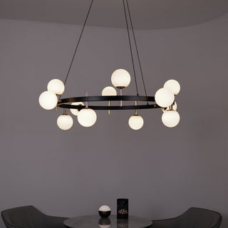 Contemporary Chandelier – Modern Pendant Light with Adjustable Height & 3000K Warm Light