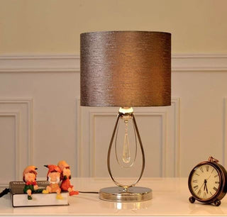 Crystal Table Lamp – Elegant Flannel Lampshade with Teardrop Design for Bedroom
