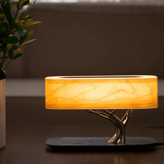 Wireless table lamp desert-inspired — wireless charging warm ambient