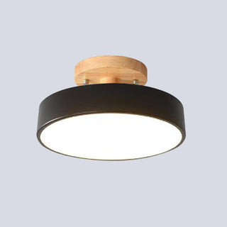 Natural wood grain ceiling lamp, modern LED flush mount fixture