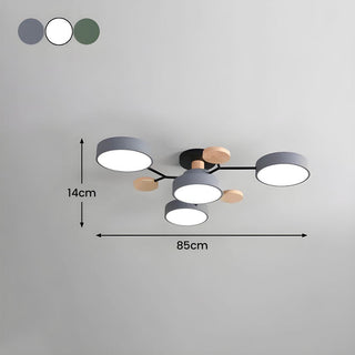 Multi-head LED chandelier adjustable pendant ceiling close-up