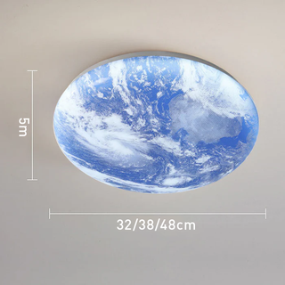 Plafonnier LED Lune - Luminaire Moderne Rond avec Éclairage Doux