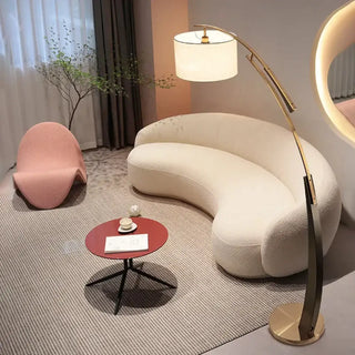 BELAD arc floor lamp – fabric shade close-up