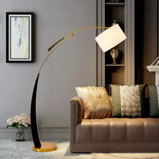 BELAD arc floor lamp – installed in living room
