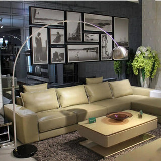 SILVER modern silver floor lamp – full view