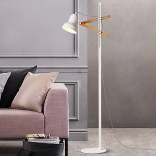 BLANVI white wood floor lamp – in Nordic interior setting