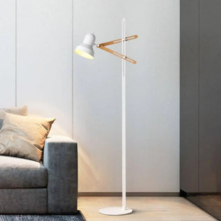 BLANVI white and wood Scandinavian floor lamp – full view