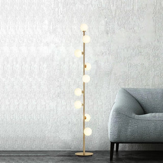BALL golden 9-light ball floor lamp – full view