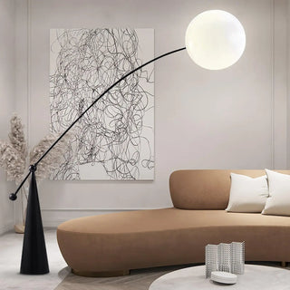VERAE Glass Ball Floor Lamp - in living room