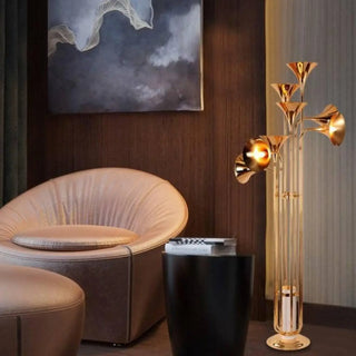 BRONZ gilded bronze floor lamp – in classic interior setting