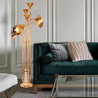 BRONZ bronze floor lamp – gilded finish close-up