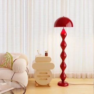 Nordic Mushroom LED floor lamp – lit mushroom shade detail