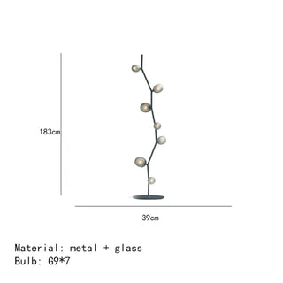 DORITYDE metal floor lamp – multi-globe design profile view