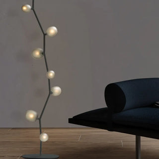 DORITYDE glass globe floor lamp – metal chassis detail