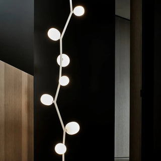 DORITYDE glass globe floor lamp – white version in room