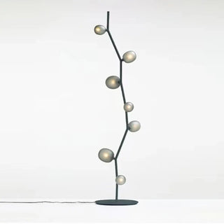 Lámpara de pie de globo moderna – Iluminación decorativa de metal y cristal con acabado blanco
