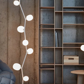 DORITYDE modern decorative metal and glass globe floor lamp – full view