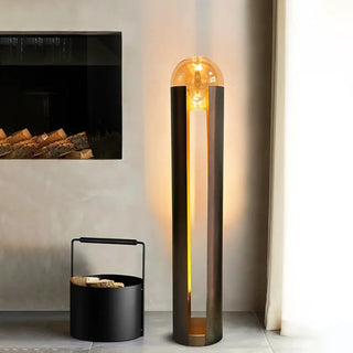 GOUTYS modern black metal LED artistic floor lamp – full view