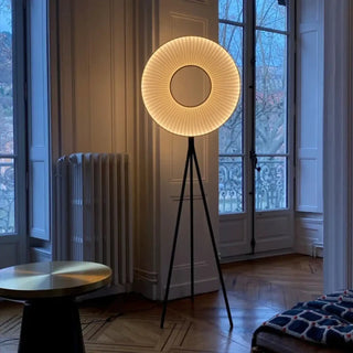 JOKIAL circular floor lamp – warm ambient light in room