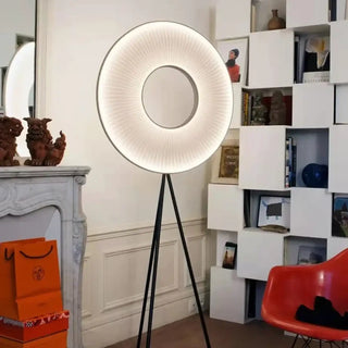 JOKIAL circular LED floor lamp – ring and tripod detail