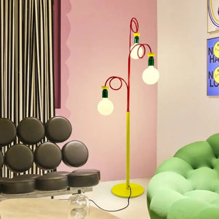 KAY playful three-ball colorful floor lamp – full view