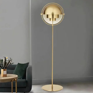 TYTIE Gold Black Metal Designer Floor Lamp - gold finish close-up