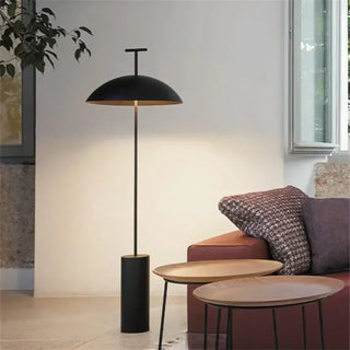 LOUBES minimalist contemporary metal floor lamp – black full view