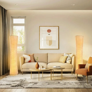 TISSAP Designer White Paper Floor Lamp - shade texture detail