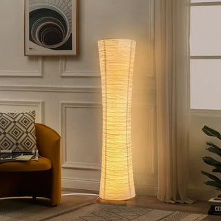 TISSAP Designer White Paper Floor Lamp - front view