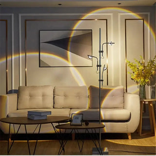 PADRE floor lamp – projected light patterns on wall