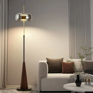 CHROBI retro floor lamp – chrome shade detail
