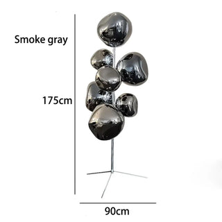 SKILARA amber chrome lamp – spherical sculpture detail
