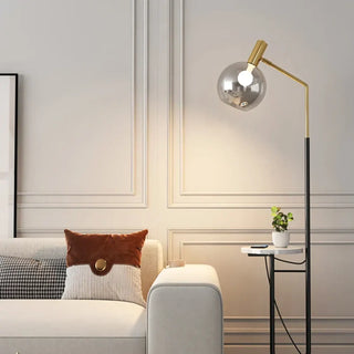 DORET black gold floor lamp – in modern living room