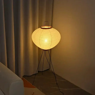 SIRIAH elegant white paper and metal floor lamp – sculptural form view