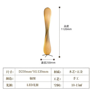 JAPANO twisted wood lamp – shade and stem detail