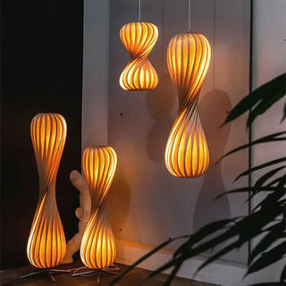 JAPANO floor lamp – pendant and twisted stem composition