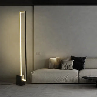 DESEZONE minimalist black LED floor lamp – full view
