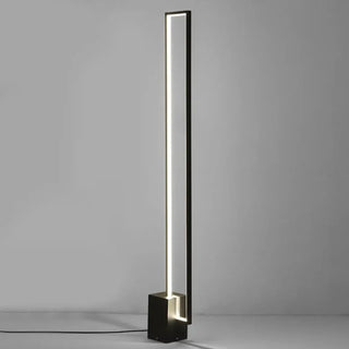 DESEZONE black LED floor lamp – base and stem close-up