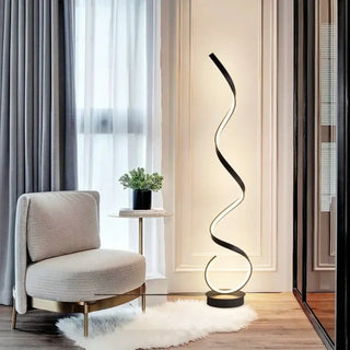 SPIRY Minimalist Wavy LED Floor Lamp - LED glow ambient