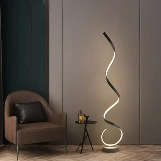 SPIRY Minimalist Wavy LED Floor Lamp - front view