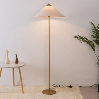 RINESSA Minimalist Gold Floor Lamp Sculptural - front view
